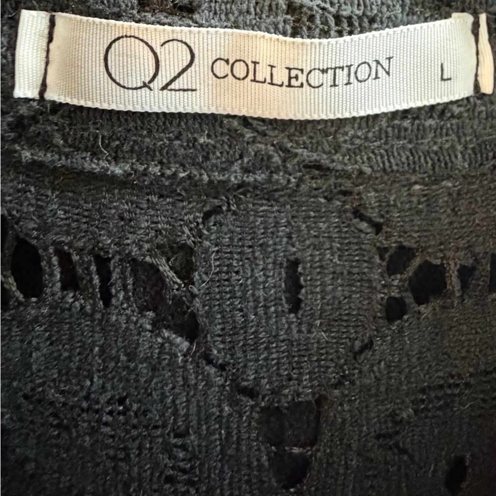 Q2 Black Lace Button Down Shirt - Picture 2 of 2